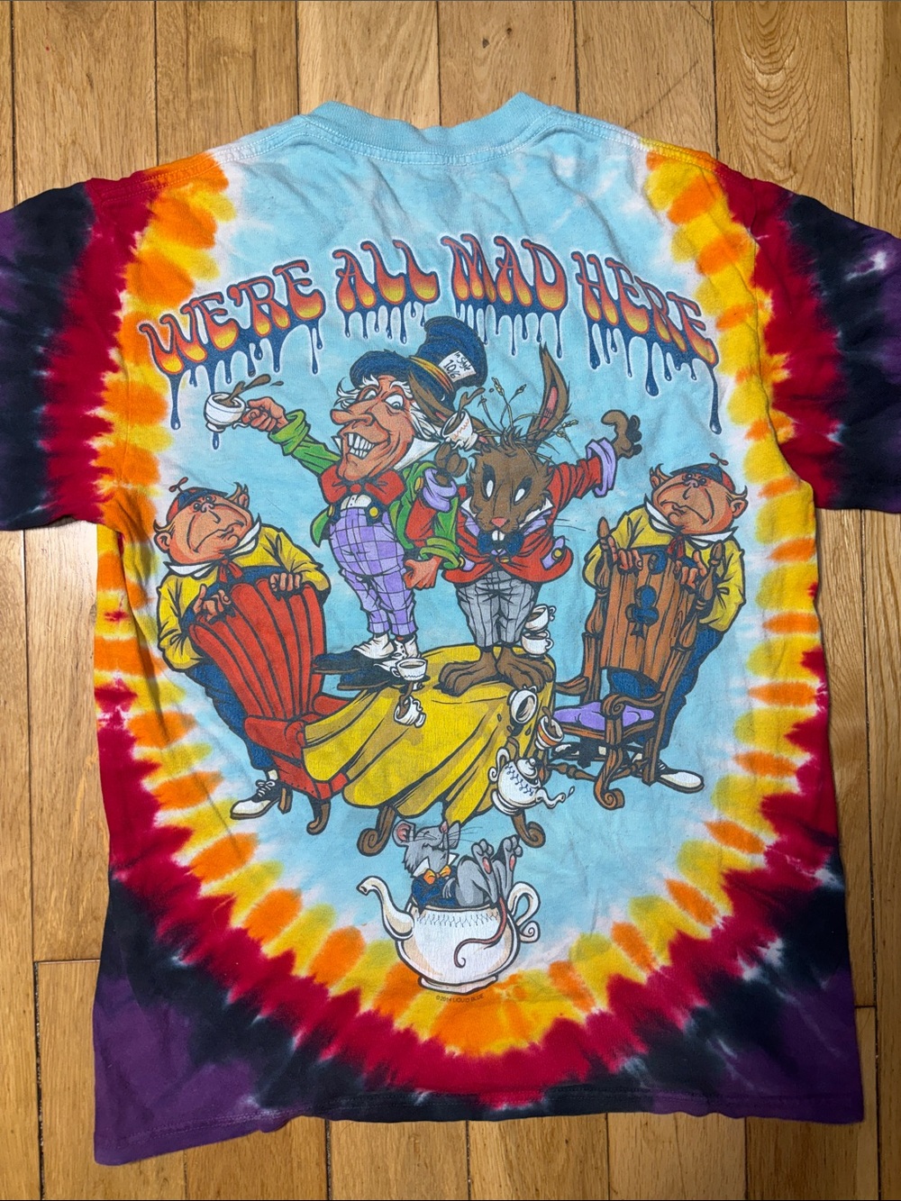 Alice in Wonderland Tie-Dye 'Who Are You?' Multi Color T-Shirt - Picture 6 of 9
